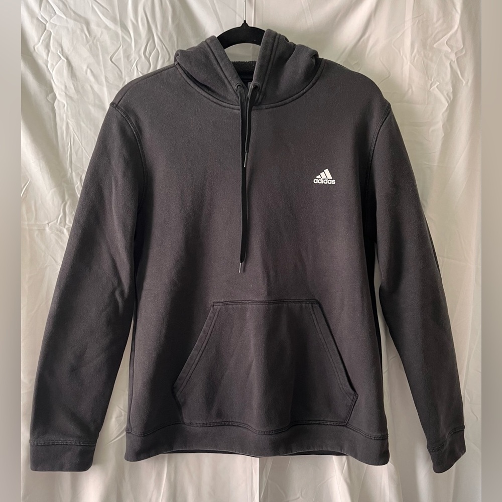 Adidas Black Hooded Sweatshirt Size L